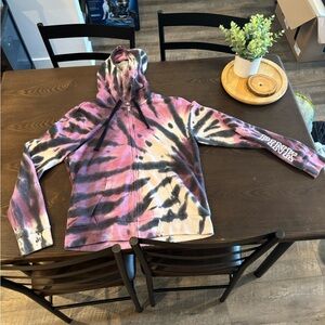 VS PINK brand Purple and Pink Tie-Dye Zip-Up Hoodie